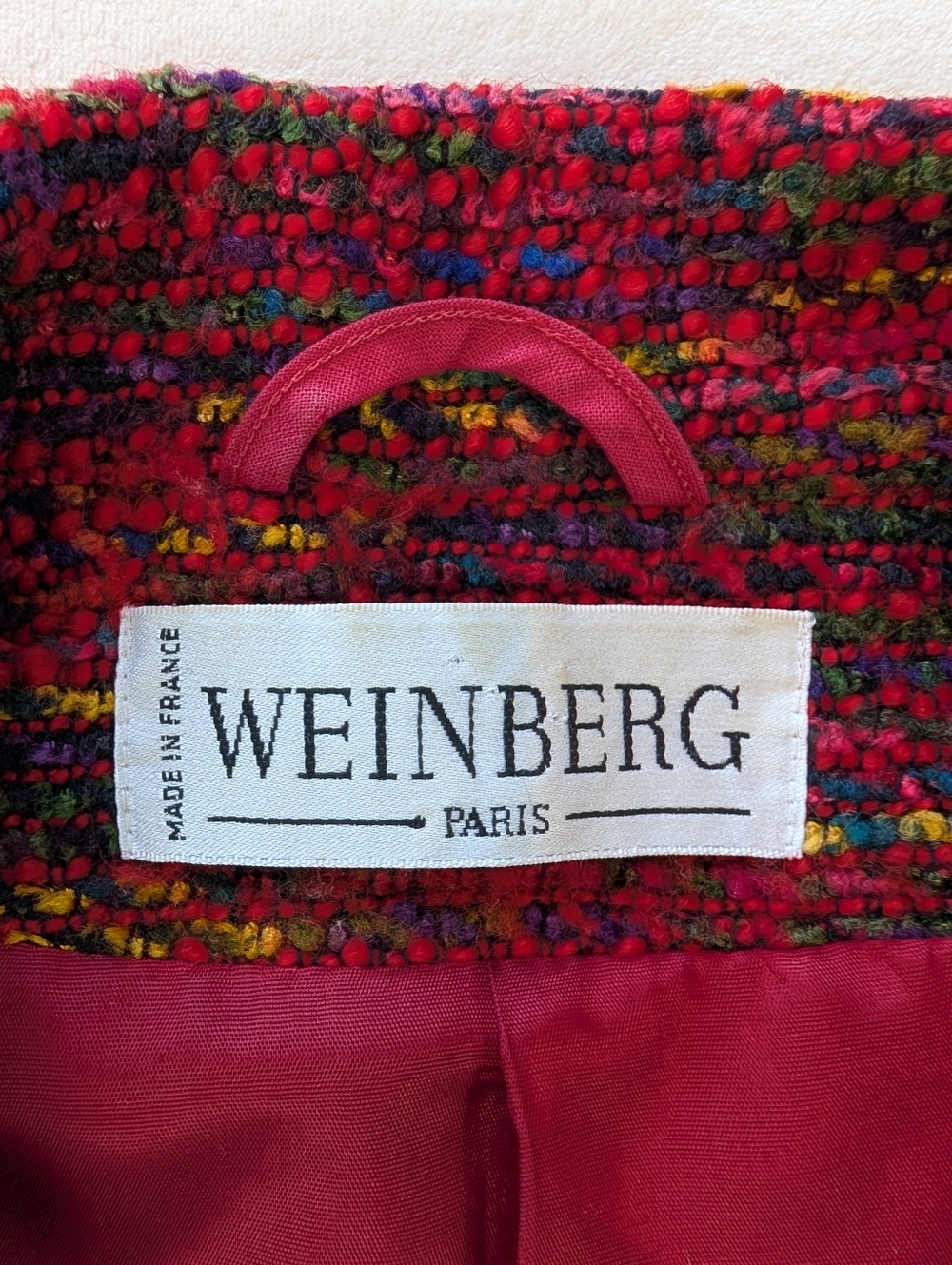 Vintage Weinberg Paris Women's Wool Blazer Multicolor Gold Buttons Size M - Picture 9 of 16